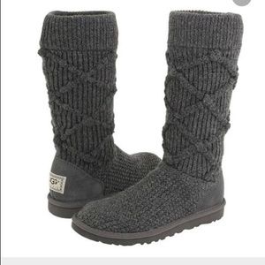 Size 6 grey classic argyle Ugg boots